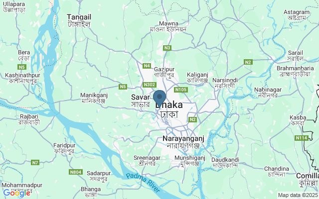 Kaart met locatie Sher-e-Bangla National Cricket Stadium